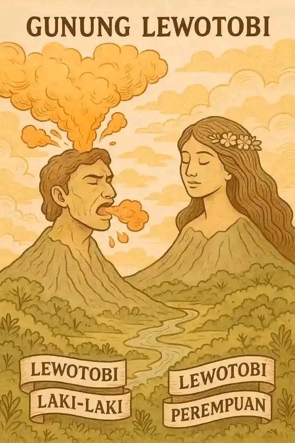 kisah sejarah dan legenda tentang Gunung Lewotobi di Flores Timur.